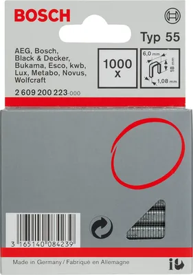 Immagine prodotto di Graffetta a dorso stretto tipo 55, 6 x 1,08 x 18 mm, confezione da 1000 pezzi