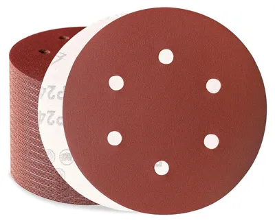 Productafbeelding van Schuurpapier 150mm met klittenband, 100 stuks, korrelgrootte 240, voor excenterschuurmachines met 6 gaten