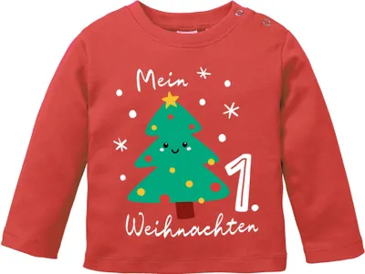 Produktbild von Baby Langarmshirt erstes Weihnachten Design Tannenbaum Weihnachtsoutfit Newborn Einjährige Mädchen Jungen MoonWorks®