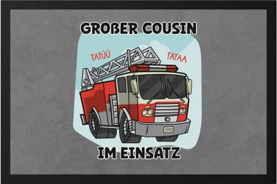 Produktbild von Großer Cousin Im Einsatz Fußmatte Feuerwehr Feuerwehrmann Cousins Familie Beschützer Retter Unterstützung