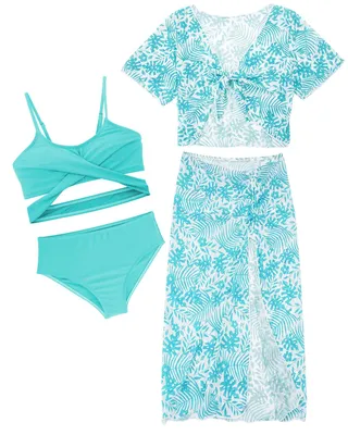 Produktbild von Mädchen-Bikini-Set, 4-teilig - Grün - Atmungsaktiv