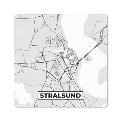 Produktbild von MuchoWow® Mauspad Mousepad Stadtplan - Deutschland - Karte - Stralsund - Karte 20x20 cm - Mousepads - Maus Mat - Pad - Mausunterlage - Desk Mat - Bureauartikeln