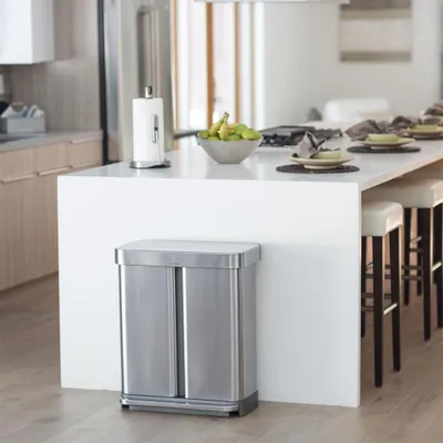 Zdjęcie produktu dla simplehuman CW2116, 58 l, Prostokątny, Stal nierdzewna, Stal szczotkowana, Plastik, Pedał