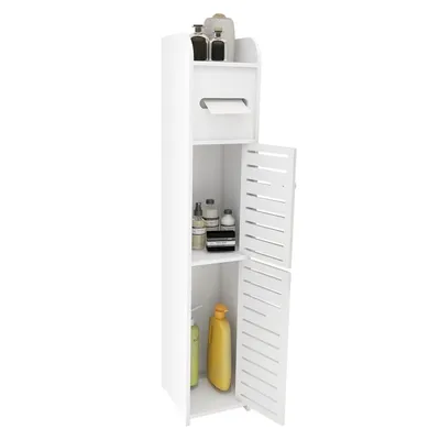 Produktbild von Badezimmerschrank Freistehend Toilettenpapier aufbewahrung 15x17x78cm weiß