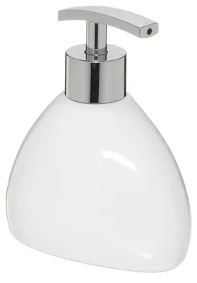 Imagen del producto de Dispensador de jabón de cerámica, color blanco, 10,5 x 7,5 x 13 cm, para baño