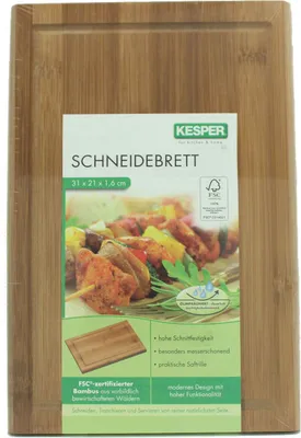 Produktbild von Kesper Schneidebrett mit Rille bambus 31x21