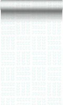 Imagen del producto de Origin Wallcoverings papel pintado hojas blanco y verde menta agrisado 53 cm x 10.05 m