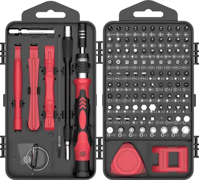 Produktbild von Präzisions Werkzeug Schraubendreher Set – Profi Bit Set – Rot