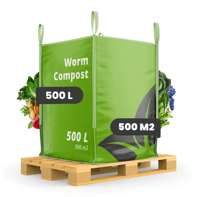 Obrázok produktu pre Vermikompost – Kompost z dážďoviek (Veľké vrece 500 litrov – pre 500 m2)