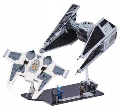 Productafbeelding van Zwarte displaystandaard voor LEGO® 75348 Star Wars – Fang Fighter & TIE Interceptor