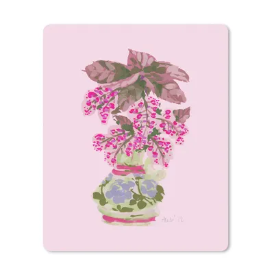 Produktbild von MuchoWow® Mauspad Mousepad Blumen - Vase - Rosa - Pflanzen 19x23 cm - Mousepads - Maus Mat - Pad - Mausunterlage - Mauspads - Spielen