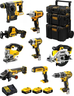 Image de DeWALT Kit DWK900 (DCD796 + DCH273 + DCG405 + DCF887 + DCF894 + DCS331 + DCS391 + DCS369 + DCL050 + 3x5,0Ah +DCB115 + 3en1 Caddy)