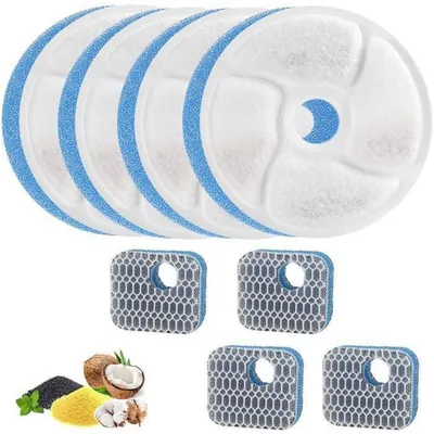 Produktbild von 4er-Set Ersatzfilter für Tierbrunnen WF040 – Hochwertige Wasserfilter-Kartuschen für sauberes Trinkwasser