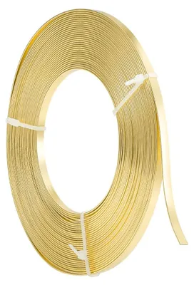 Platter Aluminiumdraht, 10 m, 5 mm, gold, für Schmuck & Basteln