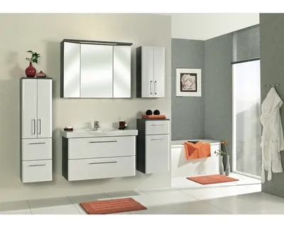 Produktbild von Midischrank pelipal Sera Breite 35 cm weiß graphit Struktur quer zerlegt