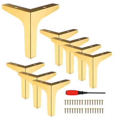 Möbelfüße 13 cm, 8 Stück, Gold