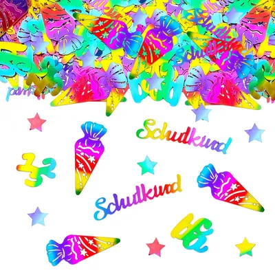 Productafbeelding van Tafelconfetti voor schoolstart, 80 stuks, kleurrijke decoratie