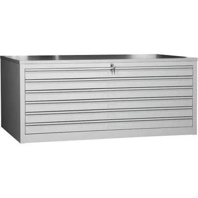 Produktbild von Gürkan Planschrank lichtgrau 6 Schubladen 140,0 x 95,0 x 62,0 cm, 1 St.