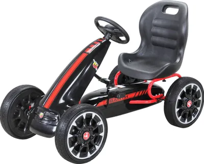Produktbild von Miweba Pedal GoKart Abarth | Tretauto - Tretfahrzeug - Pedalfahrzeug - Kinder Auto - Freilauf - Verstellbarer Sitz - EVA-Reifen - Drift Kart (Schwarz)