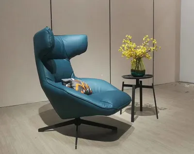 Immagine prodotto di Poltrona blu  poltrona in pelle a 1 posto, mobili imbottiti, salotto