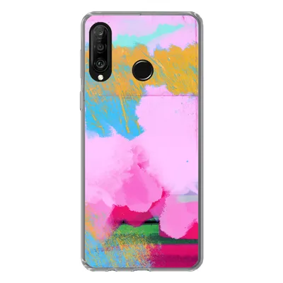 Produktbild von MuchoWow® Handyhülle Schutzhülle Hülle für Huawei P30 Lite Farbe - Regenbogen - Abstrakt Silikon Softcase Handy Hülle - Handyhülle