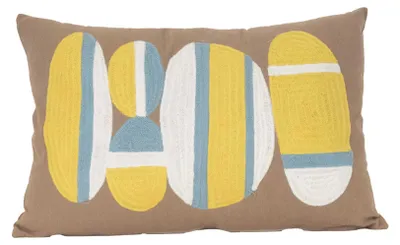 Produktbild von Besticktes Kissen mit Strandkieseln-Motiv