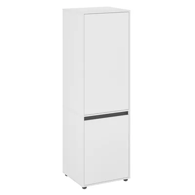 Produktbild von KOMTO Kleiderschrank Schrank Schlafzimmer Kinderzimmer Mehrzweckschrank mit 2-türig & 2 Fächer Garderobenschrank Flur Drehtürenschrank 60x192 Weiß