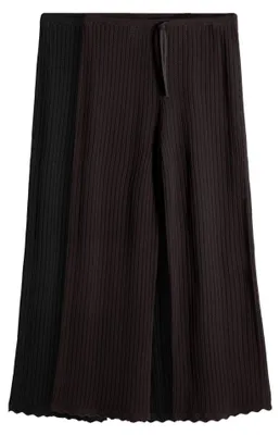 Produktbild von THE SET Damen Strickhosen mit Bindegürtel, 2er-Pack