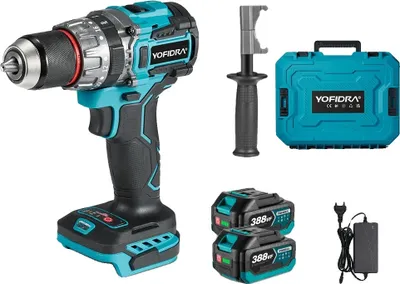 Obrázok produktu pre Bezkartáčová elektrická príklepová vŕtačka, napätie 18 V, voľnobežné otáčky 1800 ot/min, 2 batérie 1 zástrčka B
