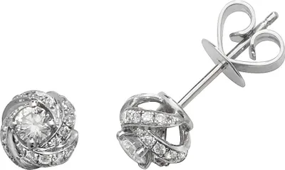 Produktbild von 18 Karat (750) Weißgold Damen - Diamant Paar Ohrstecker Brillant-Schliff 0.52 Karat GH - SI2 - 6mm*6mm; TRS2843