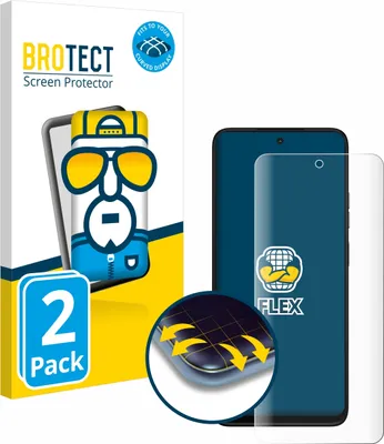 Produktbild von 2x BROTECT Fullscreen Schutzfolie für Motorola Moto G35 Displayschutz Folie Fullcover Klar Transparent