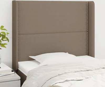 Produktbild von Design Möbel Kopfteil mit Ohren Taupe 93x16x118/128 cm Stoff - 2024 Neu