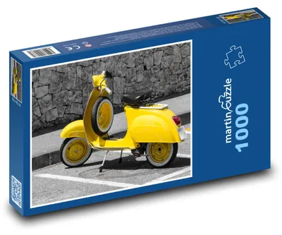 Zdjęcie produktu dla Puzzle 1000 Skuter, retro w żółtym - martinpuzzle