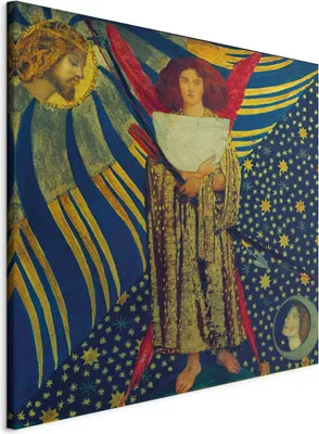 Produktbild von Vlies Leinwandbild - Dantis Amor (Dante Gabriel Rossetti) 40x40 cm Reproduktionen l-F-10785-b-a