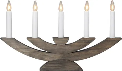 Produktbild von Lichterbogen Navida Kiefernholz 5-Flammig E10 Leuchtmittel H 24cm