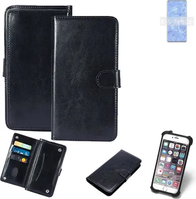 Produktbild von K-S-Trade 360° Hülle kompatibel mit Oppo Reno6 Pro 5G schwarz Kunstleder Case BookCase WalletCase Kunstlederederhülle Handyhülle, Rundumschutz