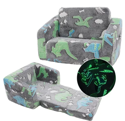 Image de Solidchoice - Canapé-lit pour enfants 2 en 1 avec des dinosaures