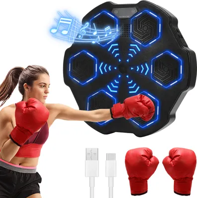 Produktbild von Hengda Boxmaschine Wandmontage Bluetooth Musik Boxing Boxautomat Rhythmus-Reaktionstrainer, wandmontierter Schlagtrainer mit 9 Geschwindigkeiten