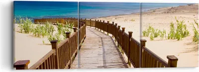 Produktbild von Bild auf Leinwand - Leinwandbild - Ozean Strand Sand Ufer - 90x30cm - Wand Bild - Wanddeko - Leinwanddruck - Bilder - Kunstdruck - Wanddekoration - Leinwand bilder - Wandkunst - CA90x30-2544