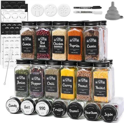 Image de Petits pots à herbes, lot de 24, 120 ml, noir