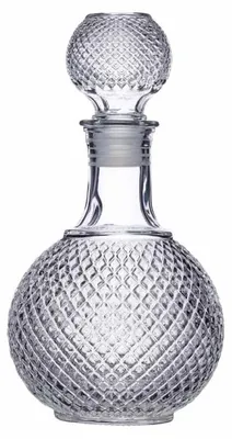 Glaskaraffe 1 l, geschliffen, mit Stopfen, für Whisky & Brandy