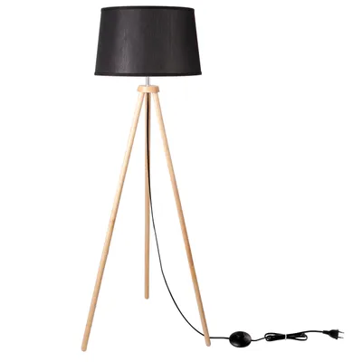 Produktbild von CCLIFE Stehlampe LED Holz Standleuchte Stehleuchte Stoffschirm Schwenkbar E27