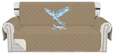 Productafbeelding van Bankhoes, waterdicht, geschikt voor 3 personen, lichtbruin, krasbestendig, antislip, met zijvakken, wasbaar