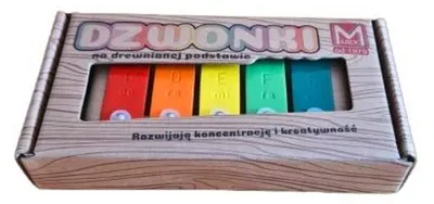 Immagine prodotto di Dzwonki 5-tonowe kolorowe na drewnianej ramce