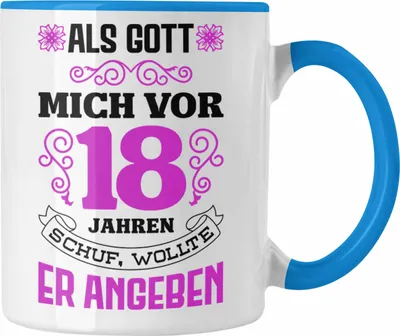 Produktbild von Trendation - 18. Geburtstag Geschenk Mädchen Frauen Lustiger Spruch 18er Geburtstagsgeschenk (Blau)