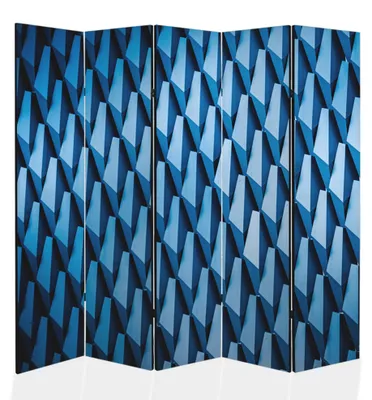 Produktbild von framed concept - Paravent Raumteiler Holz 225x172 cm, 5-teilig beidseitig, Sichtschutzwand