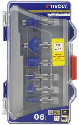 Image de Coffret de 6 fraises pour affleureuse, Diam.6 mm TIVOLY