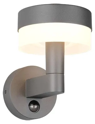 Zdjęcie produktu dla Zewnętrzna lampa ścienna LED, czujnik ruchu, aluminium, antracyt, wys. 22,5 cm