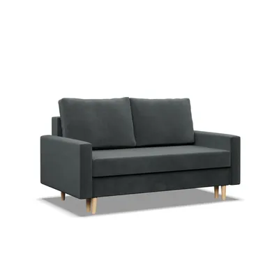 Produktbild von Wohnzimmer Sofa mit Schlaffunktion, Sofa 2-Sitzer BLANK, Wendekissen, Bonell, Dunkelgrau