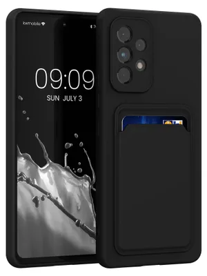 Produktbild von kwmobile Handyhülle für Samsung Galaxy A53 5G Hülle mit Kartenfach - TPU Case - Kabelloses Laden - Schutzhülle Cover in Schwarz